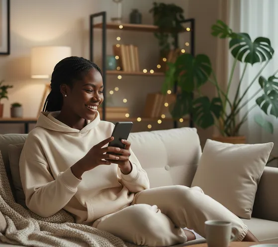 A girl operating her phone